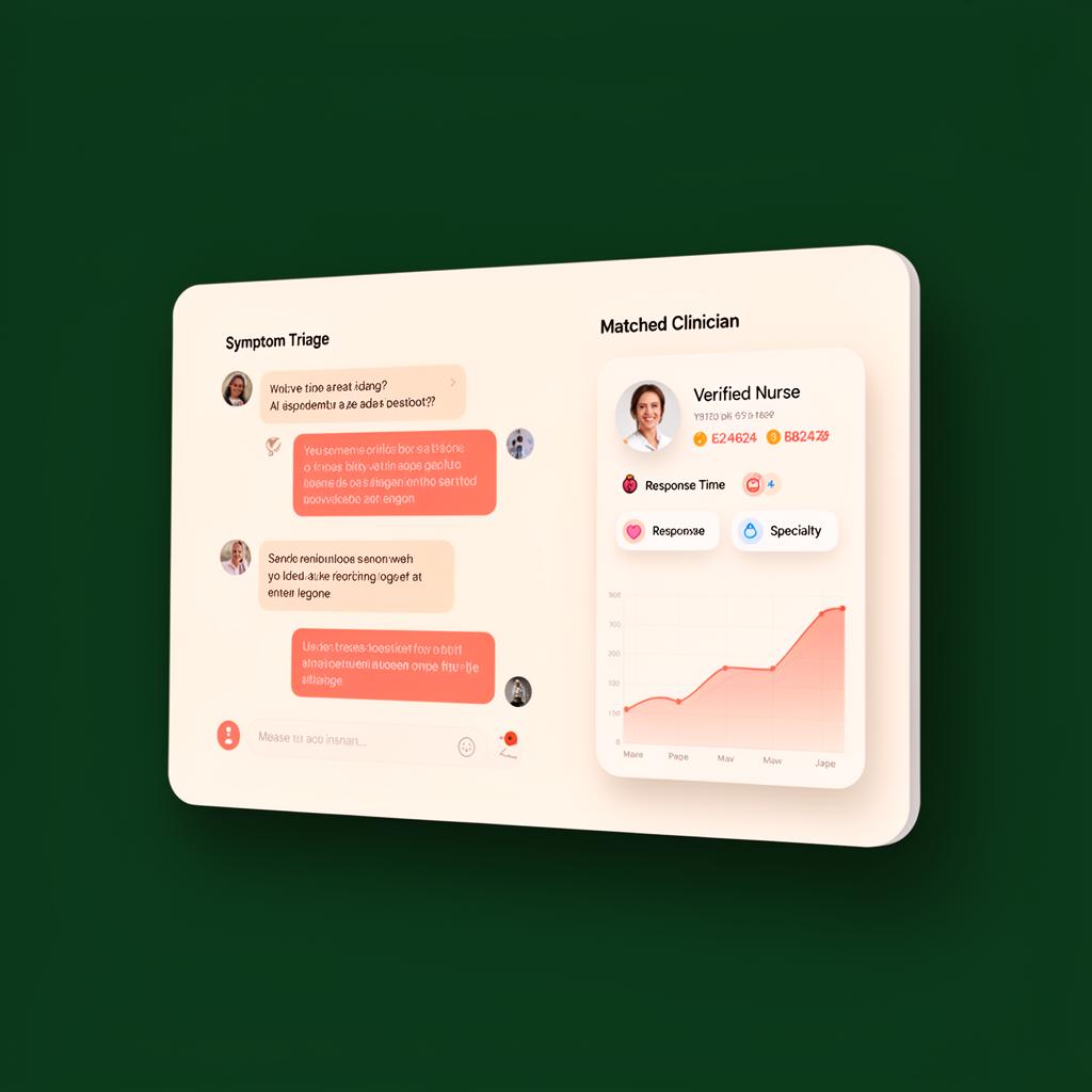 Pulsa Health triage dashboard with AI conversation and matched clinician